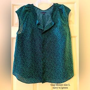 *Part of the Pick 5 for $25* Gap Large Navy/Green blouse